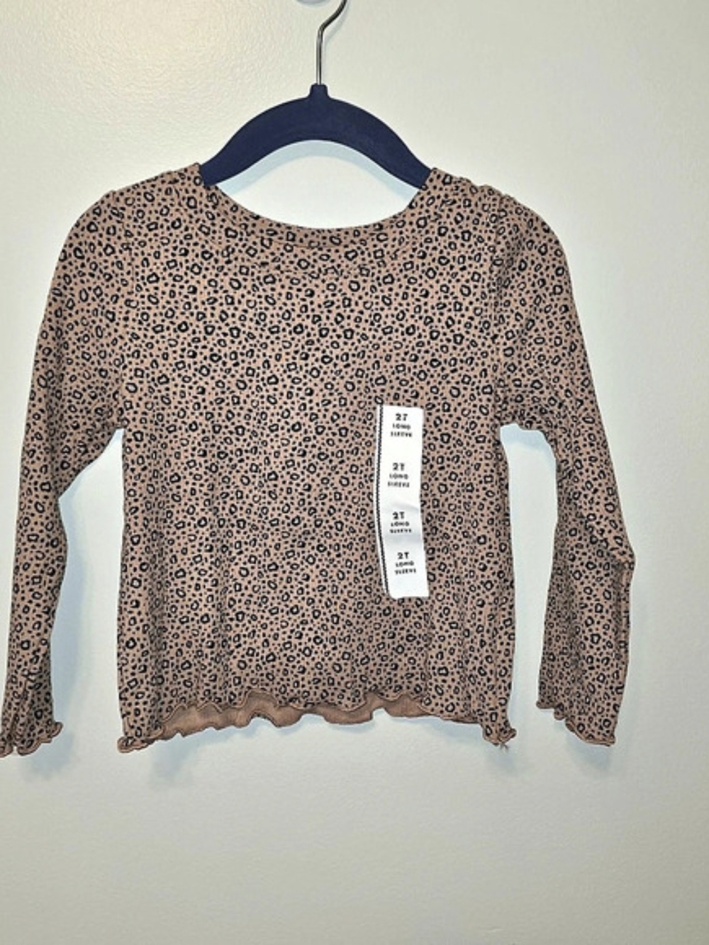 Cat & Jack Toddler Girls Leopard Print Long Sleeve Top Brown & Black 2T